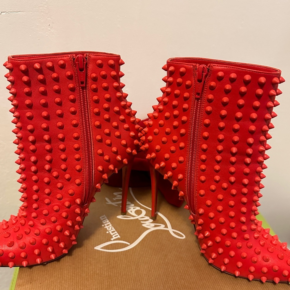 Christian Louboutin Snakilta Black Booties